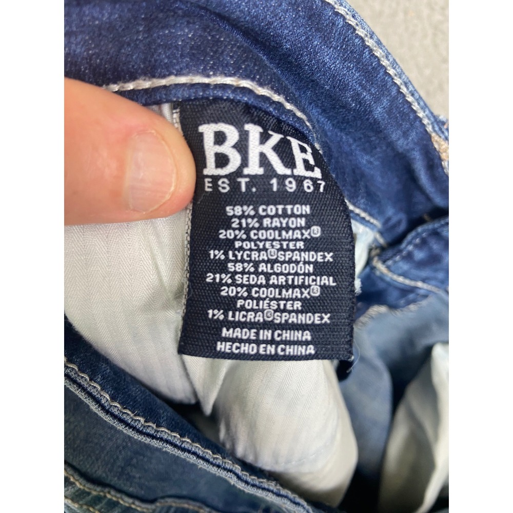 BKE Jake Straight Leg Jeans Mens 34x34 Medium Wash Whiskered Denim - Picture 9 of 12